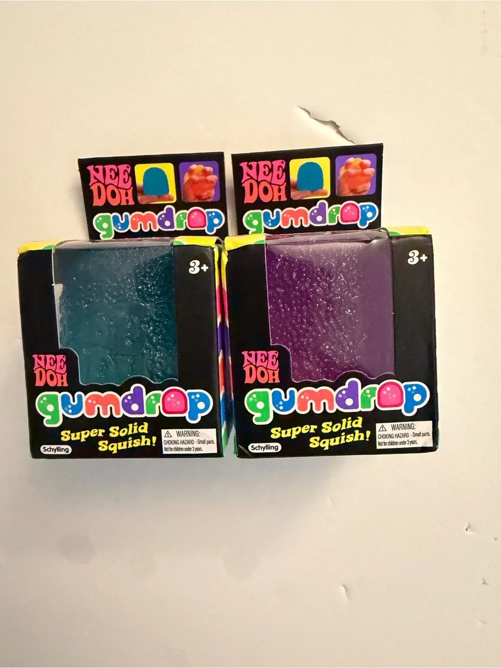 Needoh Gumdrop Super Solid Squish! Blue & Purple Pack